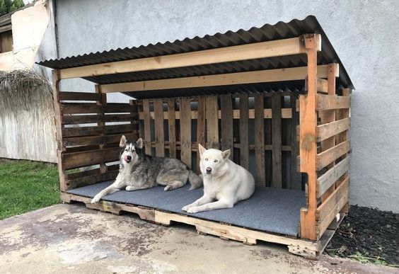 Casa de perro con palets